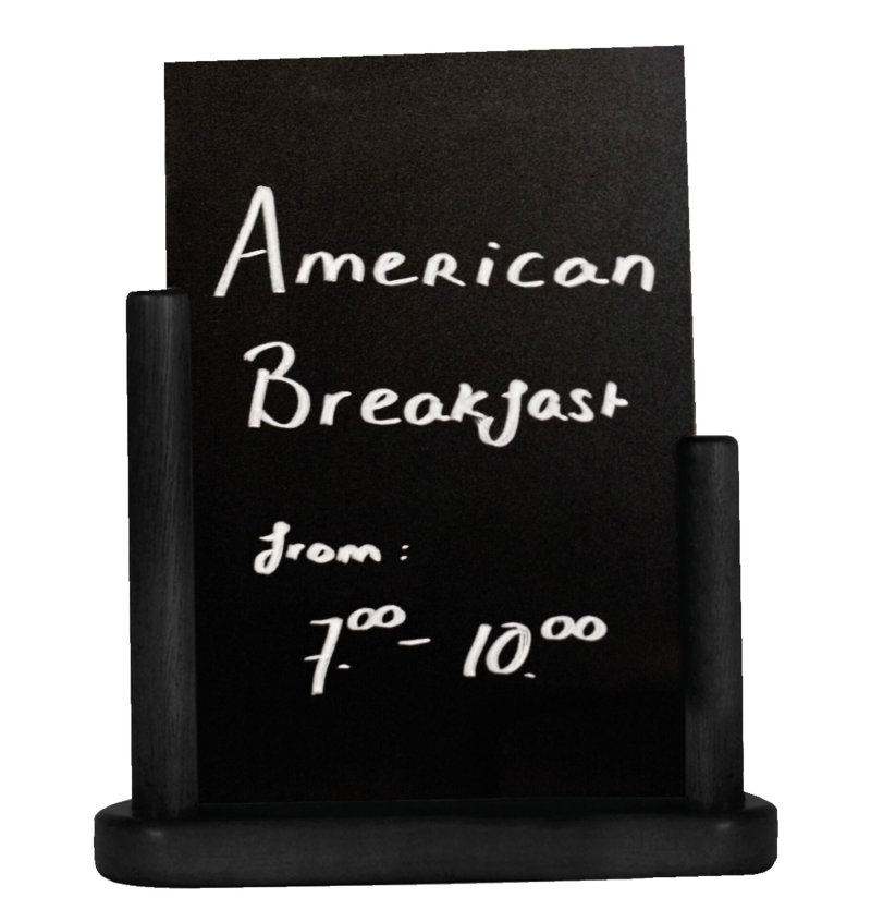 Tischtafel inkl. Gestell aus Holz schwarz A4 (1)