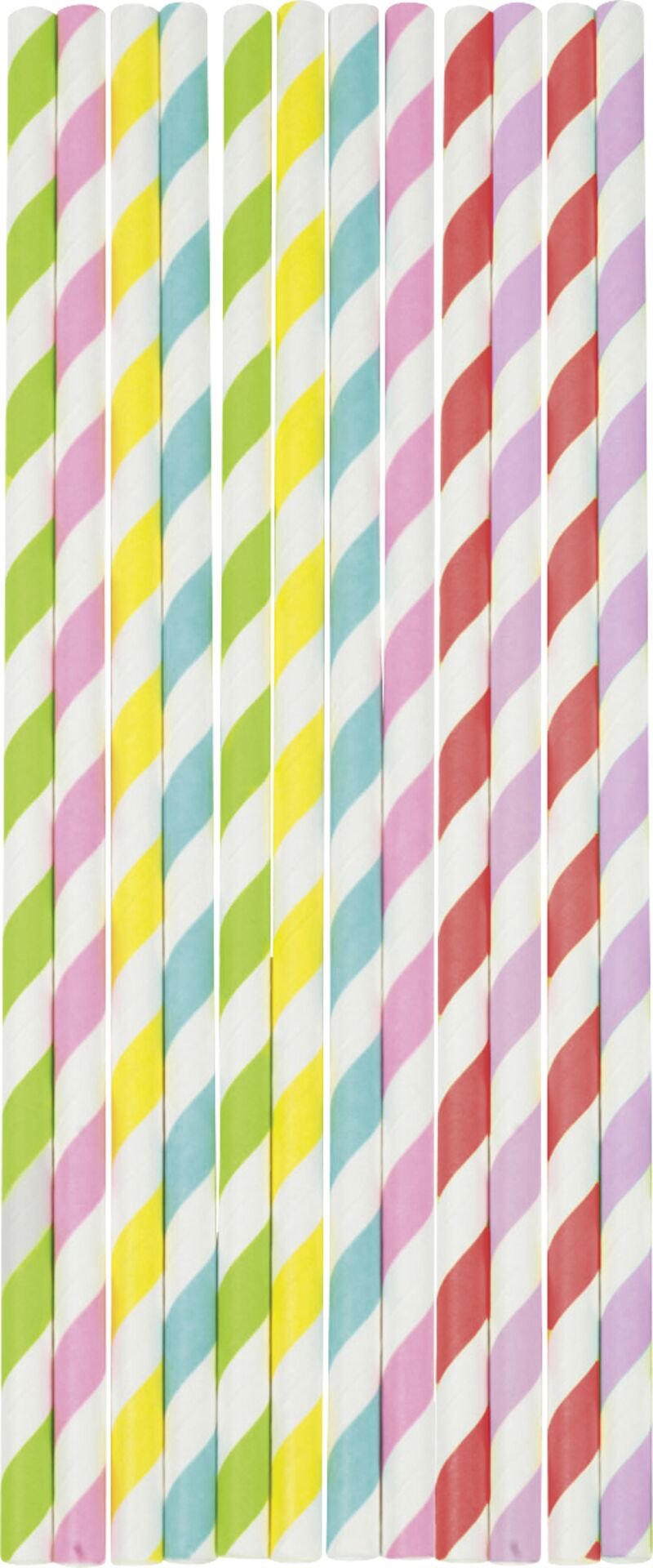 Trinkhalme aus Papier gestreift, 19,7cm (2)