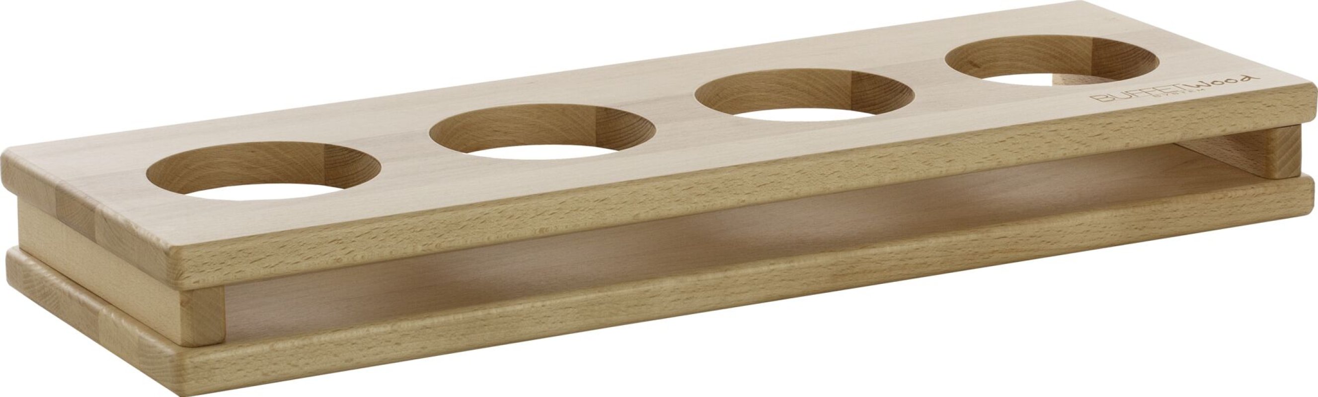 Display "Wood" 4 Aussparungen Ø 10cm (1)