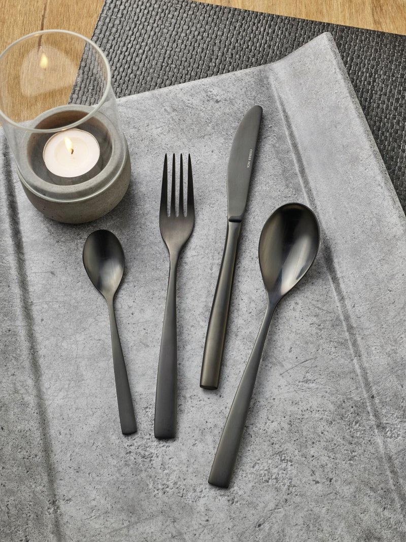 Besteckserie "MiCo Mixed Colors" satin Tafelmesser "Black" (5)