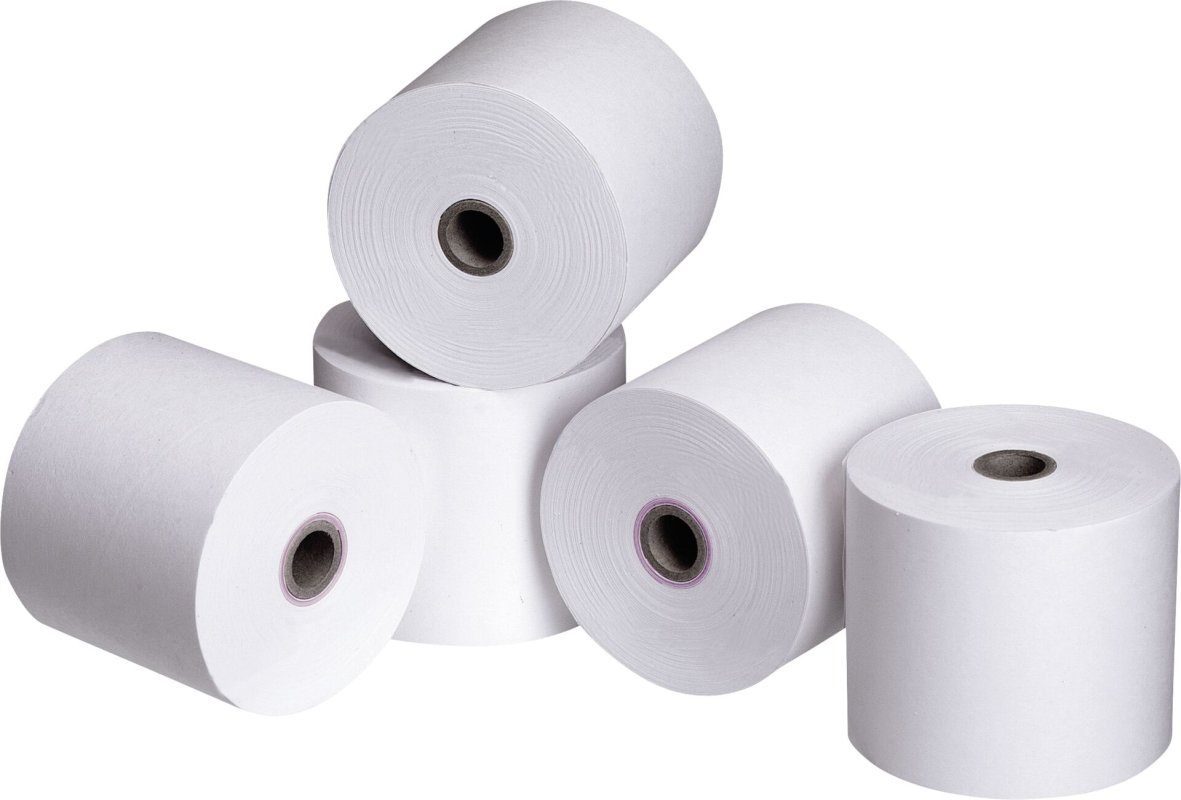 Thermorollen, weiß für Bon-Drucker 80 lfm (1)