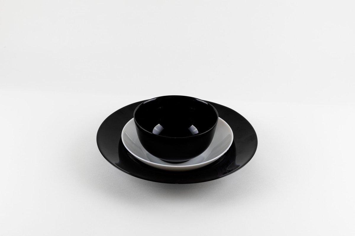 Hartglasgeschirr "Evolution" schwarz Schale Ø12 cm (6)