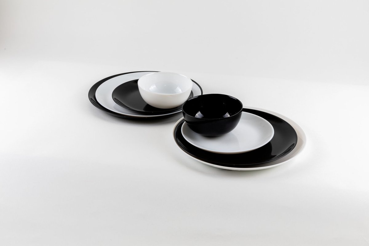 Hartglasgeschirr "Evolution" schwarz Schale Ø12 cm (8)