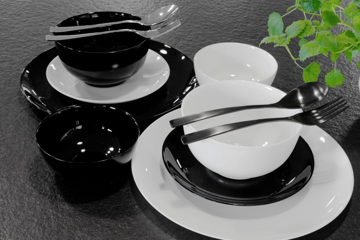 Hartglasgeschirr "Evolution" schwarz Schale Ø12 cm (10)