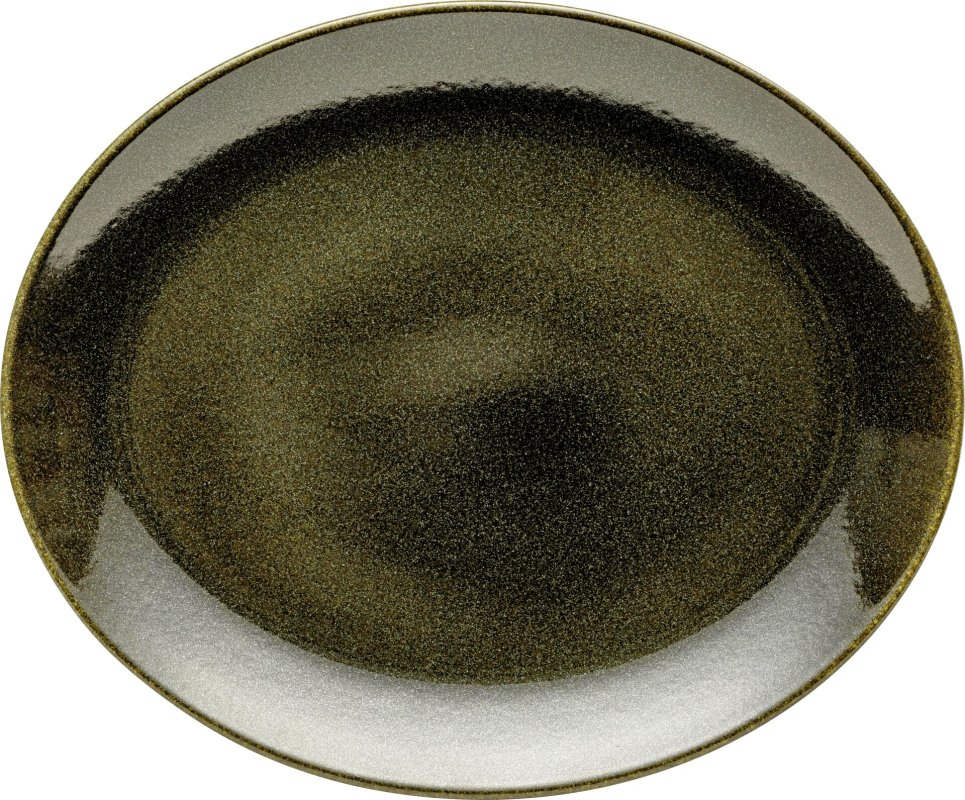 Porzellanserie "Shine" Jungle Platte flach oval, 31x25,5cm (1)
