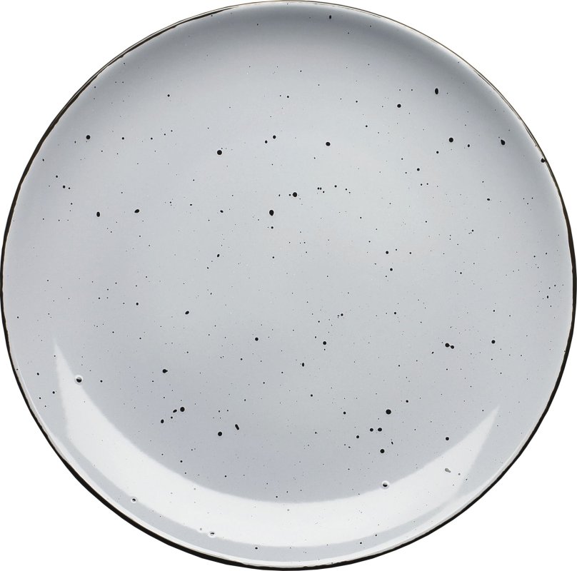 Porzellanserie "Granja" grau Teller flach Coup-Form, 20,5 cm (1)