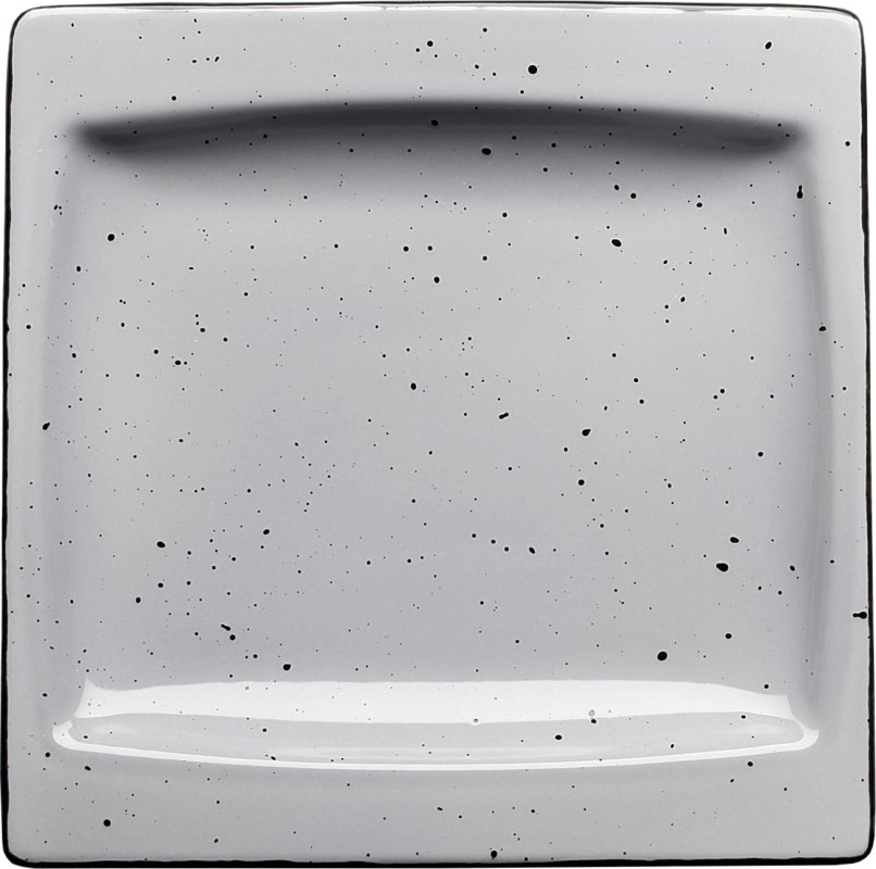 Porzellanserie "Granja" grau Platte flach eckig, 18 x 18 cm (1)