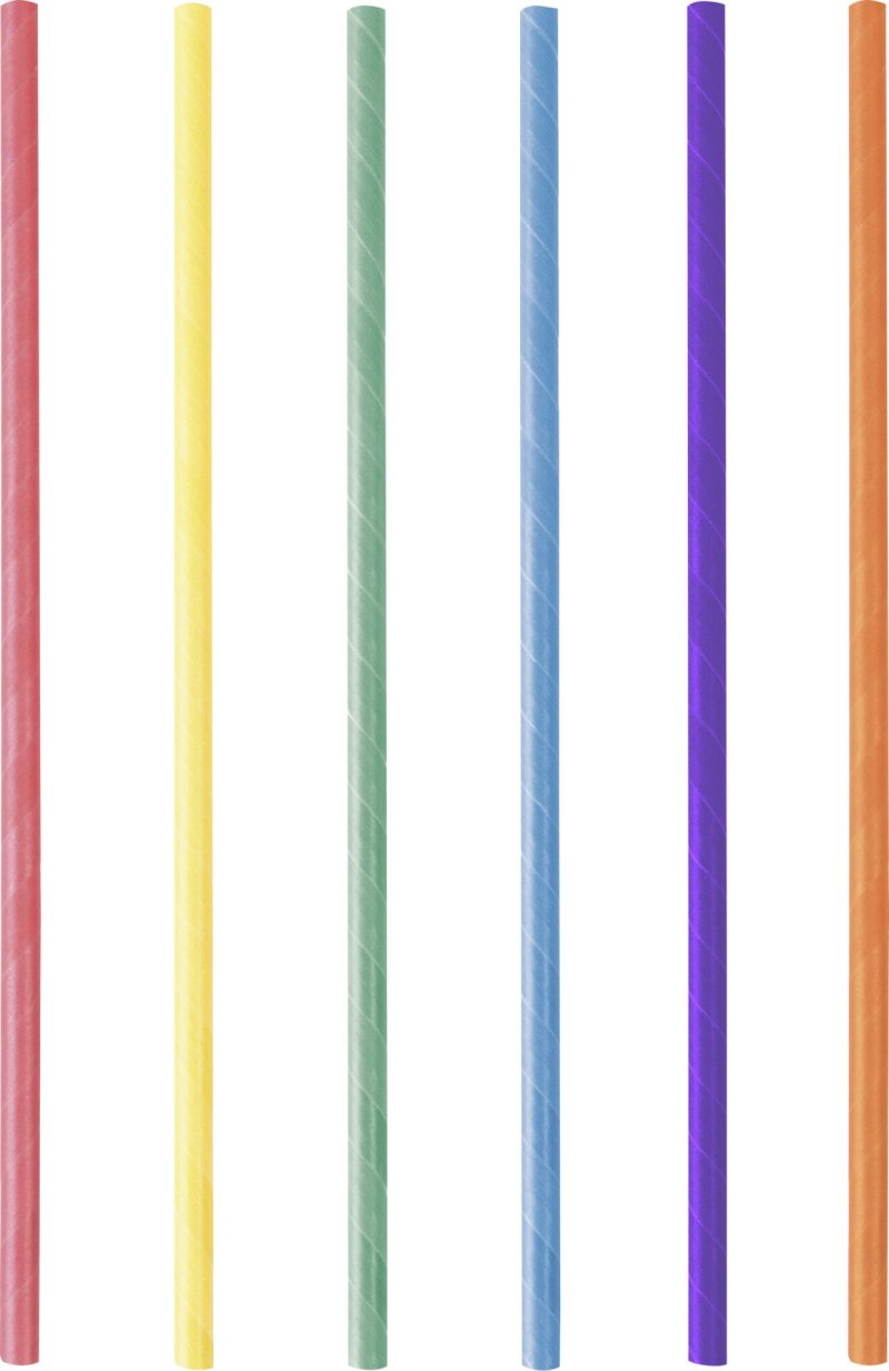 Trinkhalme aus Papier Jumbo, farbig gemischt 25cm (1)