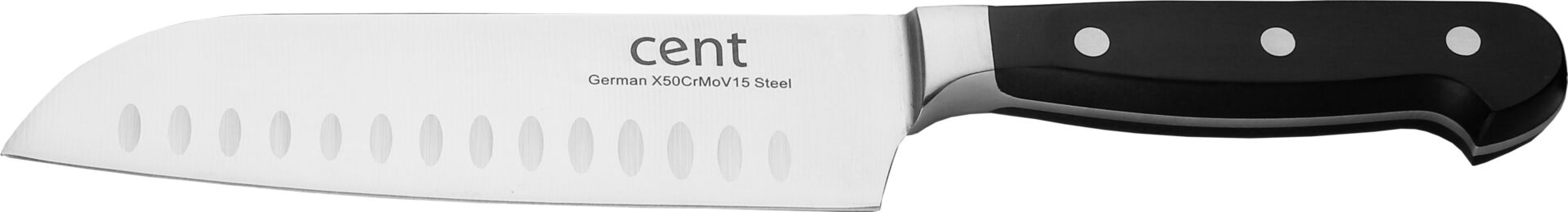 Messerserie " De Luxe" Santokumesser mit Kullenschliff 18,5cm (1)