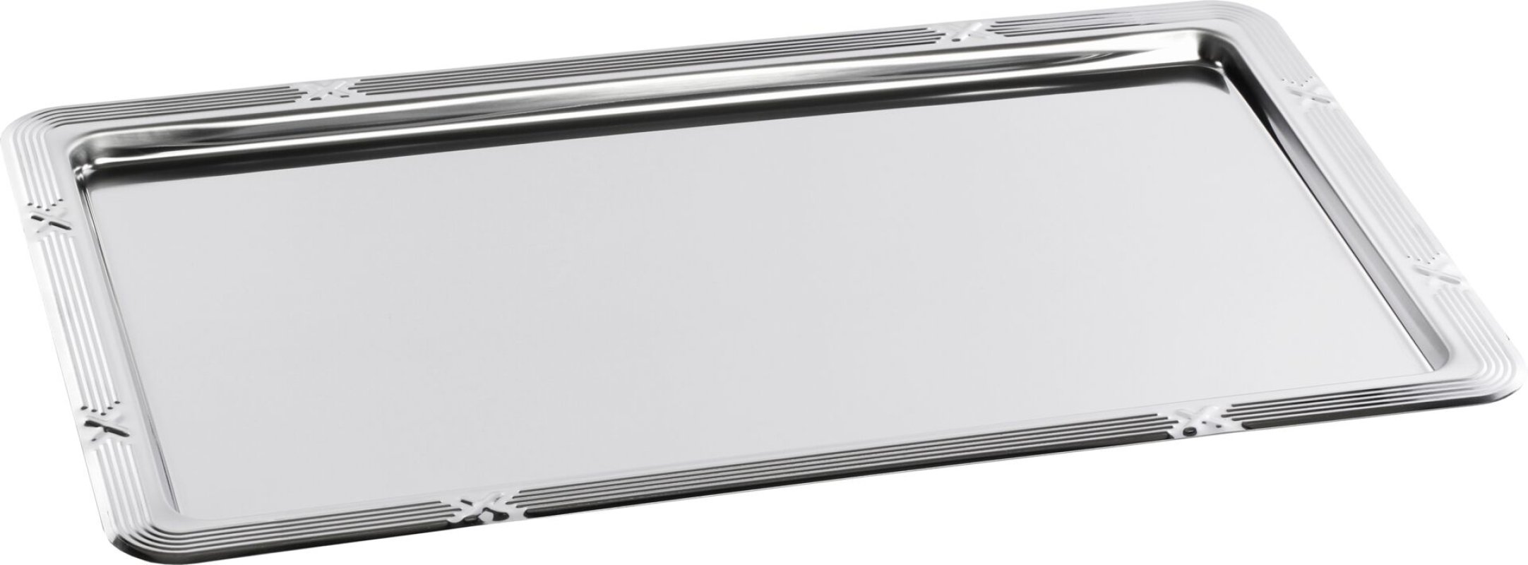 Serviertablett Edelstahl mit Dekorrand 1/1 GN (1)