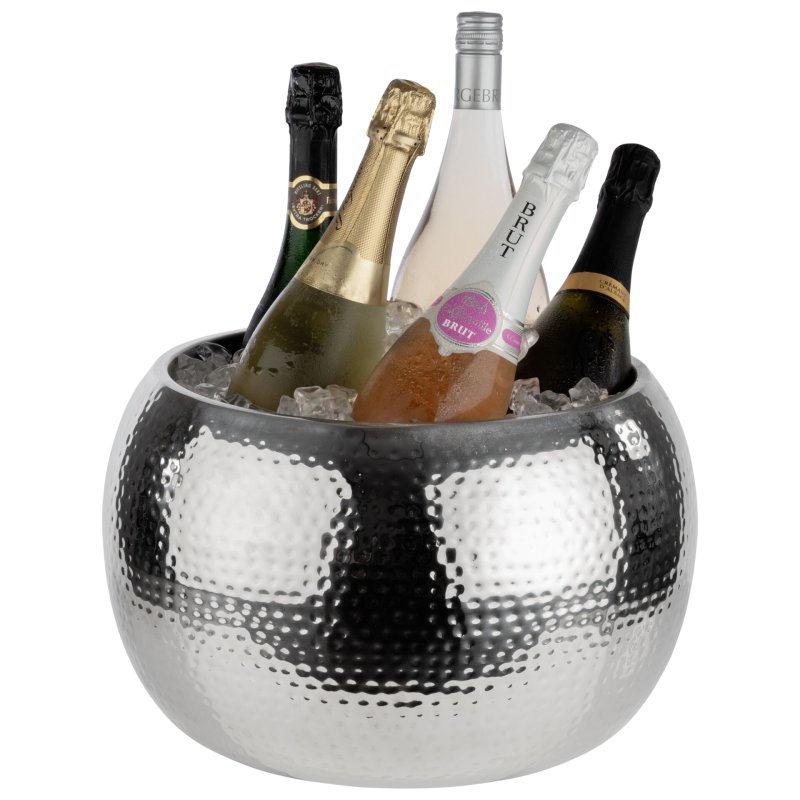 Champagner Bowl, Hammerschlag Ø37cm, Doppelwandig (3)