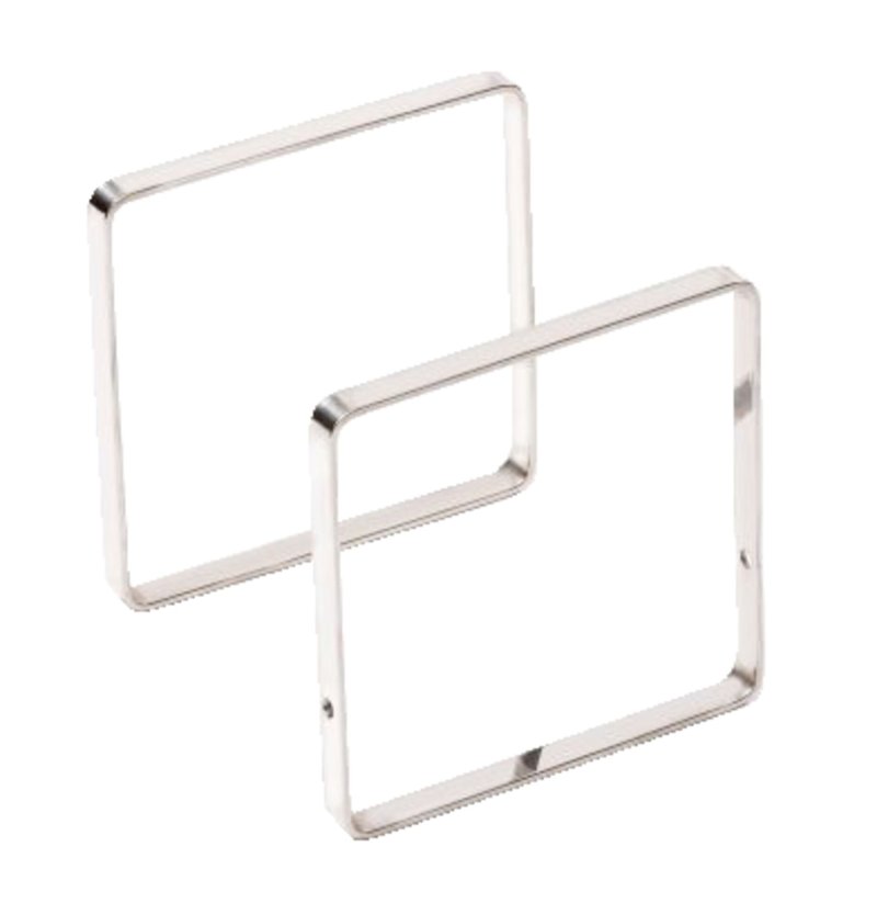 Buffet-Präsentation "OAK" Bügel 12x12cm Edelstahl 2er Pack (1)