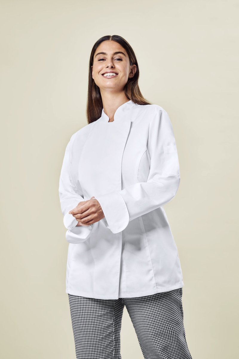 Kochjacke Damen, Druckknöpfe, langarm Größe S (3)